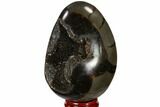 Septarian Dragon Egg Geode - Black Crystals #118748-2